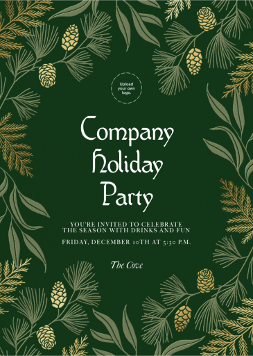 Golden Pinecone - Corporate Holiday Party Invitation by Paperless Post