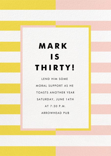 Colorblocked Stripes - Birthday Invitation by kate spade new york