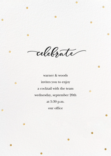 Celebration Dots - Cocktail Party Invitation by Sugar Paper