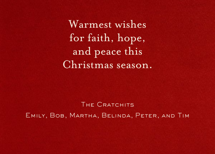 Merry Christmas Maisner - New Year's Card by Bernard Maisner - Back