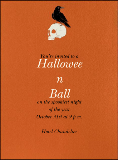 Raven with Skull - Invitation by Paperless Post