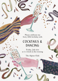 Midnight Cheers - Birthday Invitation by Happy Menocal