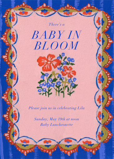 Painted Floral Border Invitation