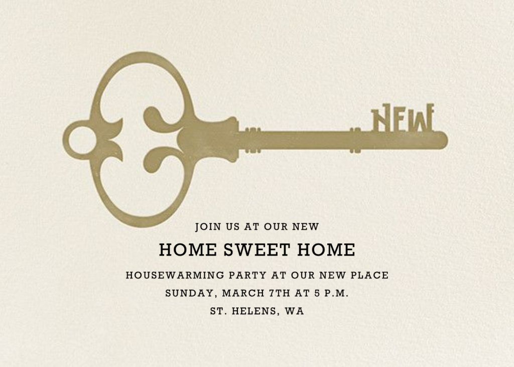 New House Key Housewarming Invitation Send online instantly RSVP