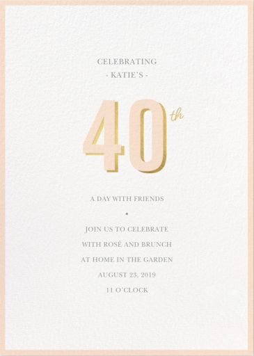 Pop of Gold - 40th Birthday Invitation by Sugar Paper