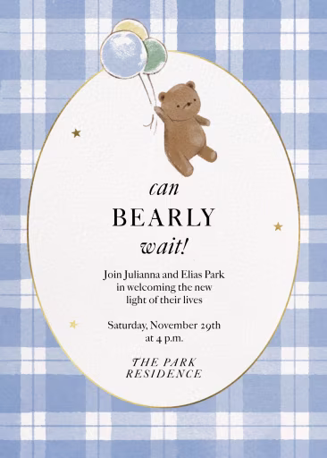 Plaid Animal - Baby Shower Invitation by Paperless Post