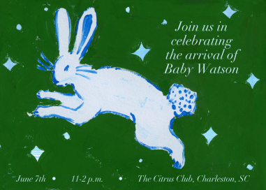 Baby Blue Bunny - Baby Shower Invitation by Iris + Marie