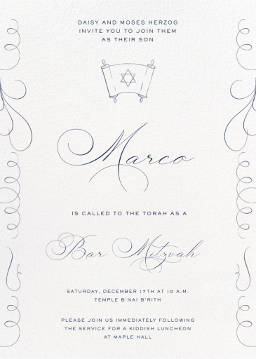 Scroll Scribe - Bar & Bat Mitzvah Invitation by Paperless Post
