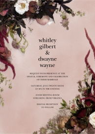 Rustic Dark Green Floral Invitation