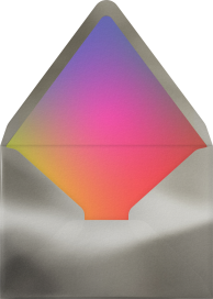 Einladungsumschlag „Retro Rainbow Stars“