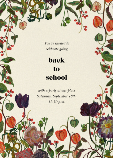 Fete de Jardin - Back to School Invitation by Nathalie Lété