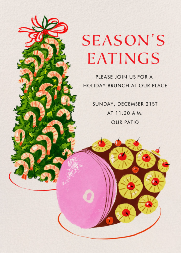 Shrimp Tree and Ham Invitation
