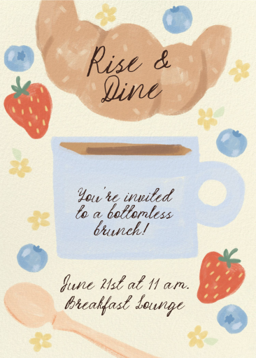 Croissant and Coffee Brunch Invitation