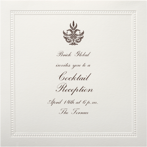Corinthian Embossed Border - Cocktail Party Invitation by Paperless Post
