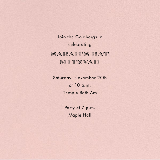 A Golden Date - Bar & Bat Mitzvah Save the Date by kate spade new york - Back