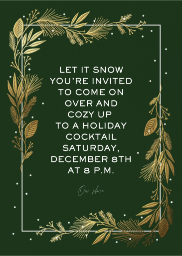 Elegant Gold Foliage Border - Holiday Party Invitation by Paperless Post