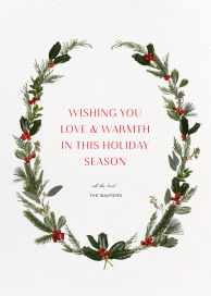Holly Wreath - Greeting Card by Paperless Post
