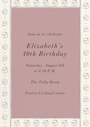 Face Card - Birthday Invitation by Carly Kuhn