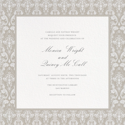 Damask Square - Wedding Invitation by Paperless Post