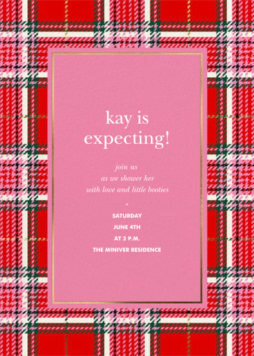 Holiday Plaid - Baby Shower Invitation by kate spade new york