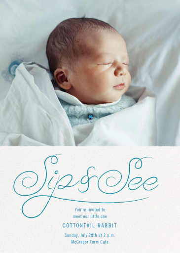 Script Sip (Photo) - Baby Shower Invitation by Paperless Post