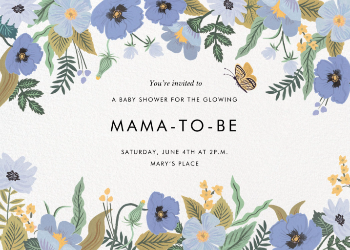 Blue Strawberry Fields - Baby Shower Invitation by Rifle Paper Co.