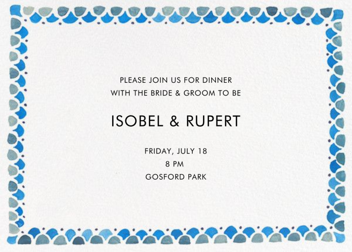 Watercolored Border - Rehearsal Dinner Invitation by Linda and Harriett
