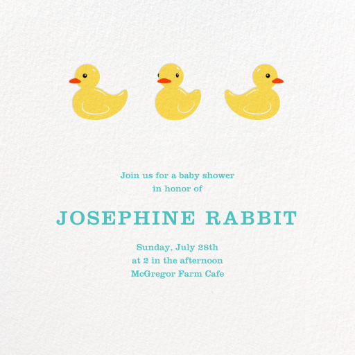 Rubber Duckies - Baby Shower Invitation by Paperless Post
