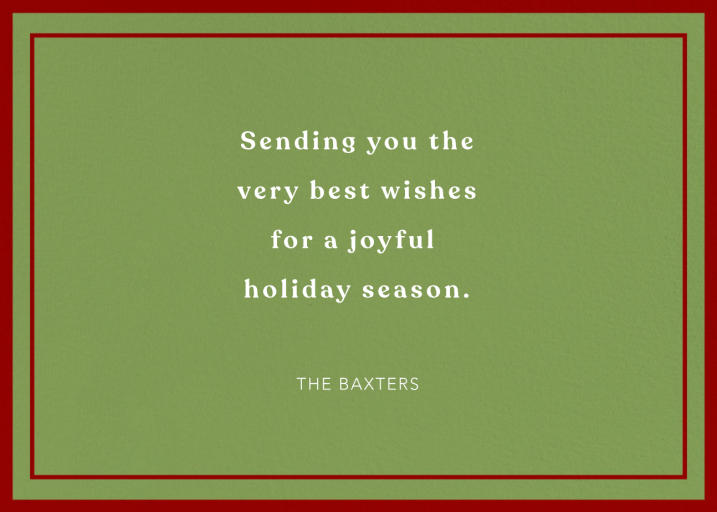 Double Border Photo - Holiday Card by Paperless Post - Back