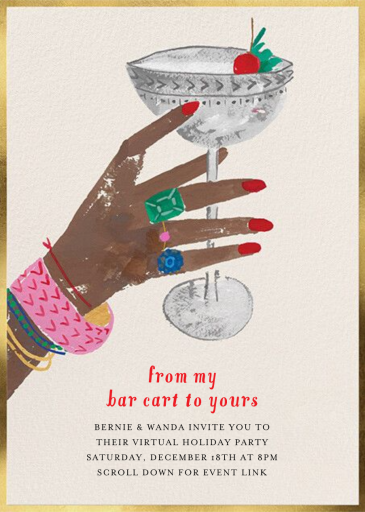 Raised Glass - Holiday Cocktail Party Invitation by Mr. Boddington's Studio