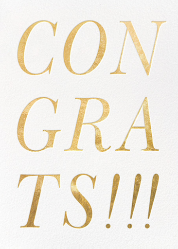 Gold Congrats - Graduation Card by kate-spade-new-york