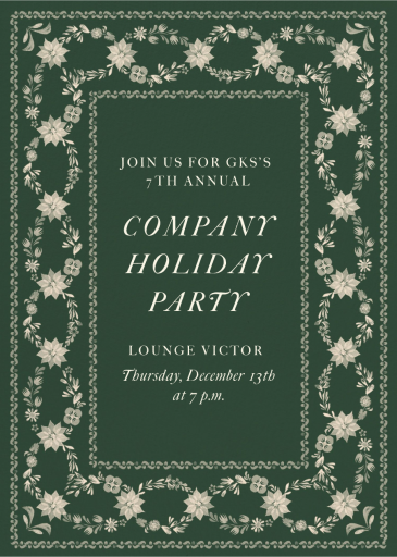 Opulent Border - Corporate Holiday Party Invitation by Martha Stewart