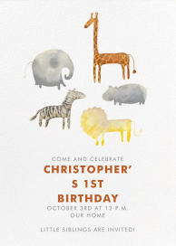 Friendly Beasts - First Birthday Invitation by Paperless Post