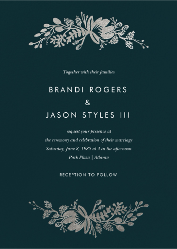 Floral Silhouette (Invitation) - Wedding Invitation by Rifle Paper Co.
