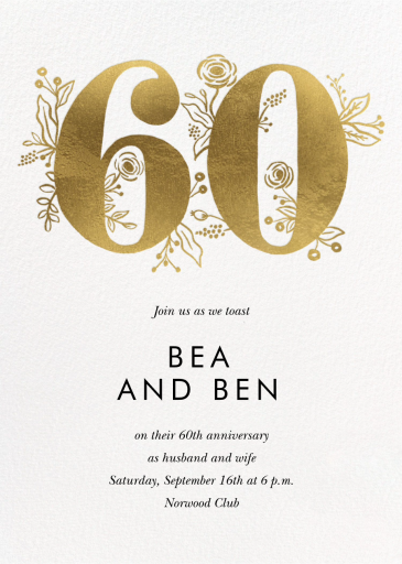 Gold Floral - Anniversary Invitation by Rifle Paper Co.
