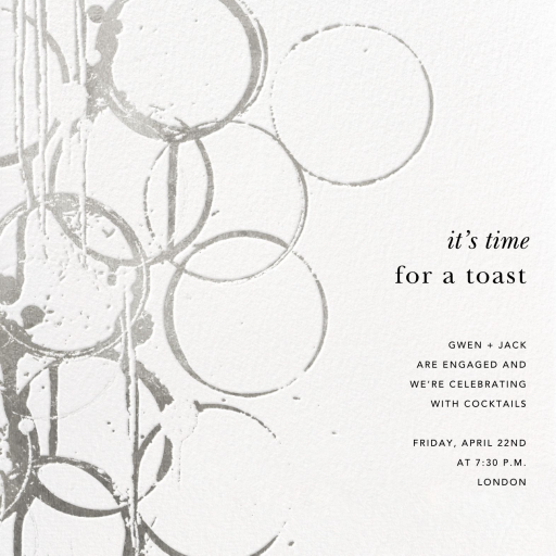 Metallic Circles Watermark - Engagement Party Invitation by Kelly Wearstler