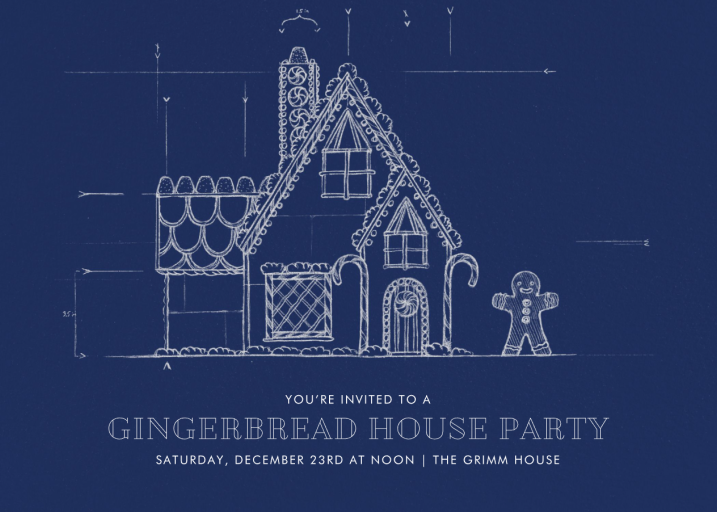 Gingerbread Blueprint - Holiday Party Invitation by Paperless Post