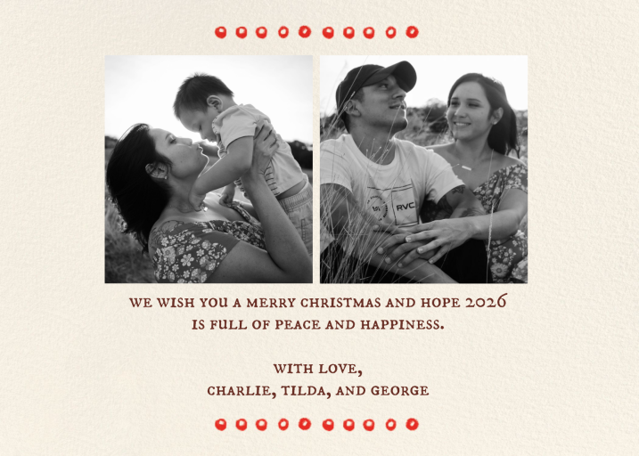 Banner navideño - Card navideña Card Mr. Boddington's Studio - Parte posterior