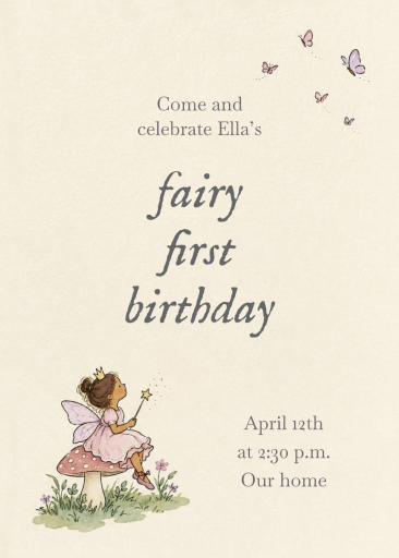 Fairy Friend - First Birthday Invitation by Paperless Post
