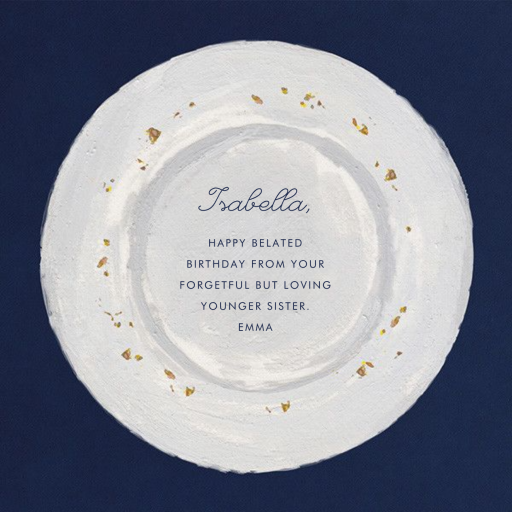 Slice of Cake - Belated Birthday Card by Paperless Post - Back