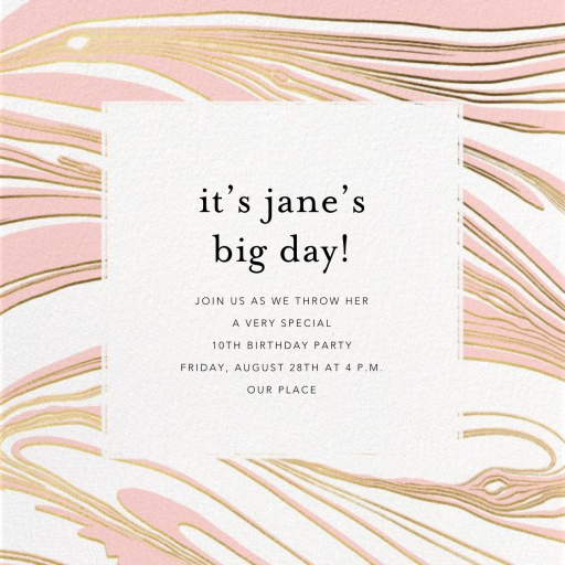 Marbleous - Birthday Invitation by Ashley G