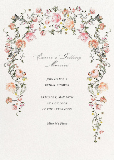 Purest Peonies - Bridal Shower Invitation by  Monique Lhuillier