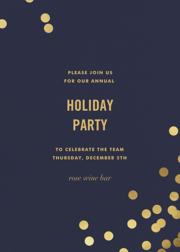 Confetti (alto) - Invitación para la fiesta navideña corporativa de kate spade new york