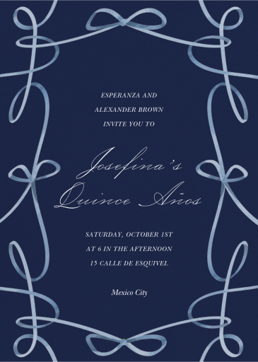 Ribbons and Bows - Quinceañera Invitation by  Monique Lhuillier