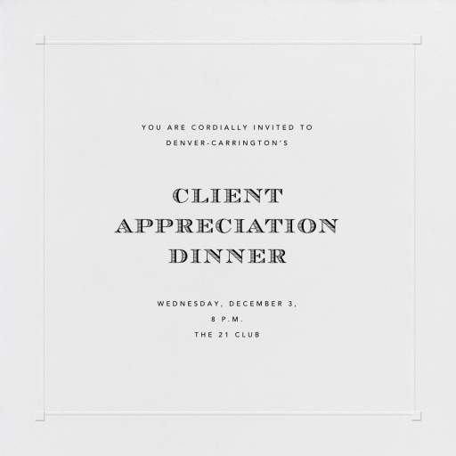 Square Embossed Corners - Business Event Invitation by Paperless Post