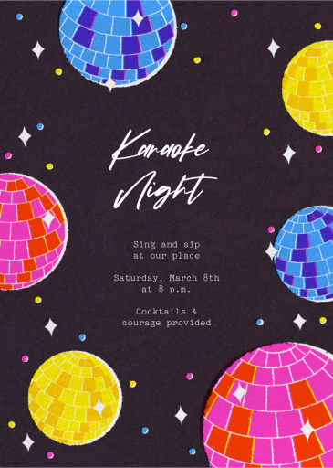 Disco Party - Karaoke and Music Invitation by Paperless Post