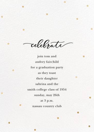 Celebration Dots - Graduation Party Invitation by Sugar Paper