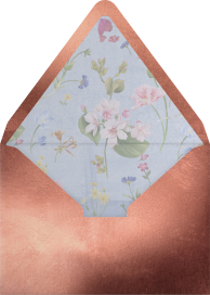 Einladungsumschlag im Vintage-Stil mit Blumensträußchen-Motiv