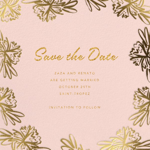 Inked flowers - Save the Date by Linda and Harriett