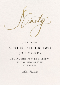 Milestone Manuscript - 90th Birthday Invitation by Stephanie Fishwick